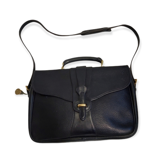 Dooney & Bourke Black Leather Briefcase with Shoulder Strap EUC